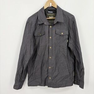 Howler Bros Emerger Tech Shirt Mens Medium Gray Long Sleeve Snap Vented Comfort